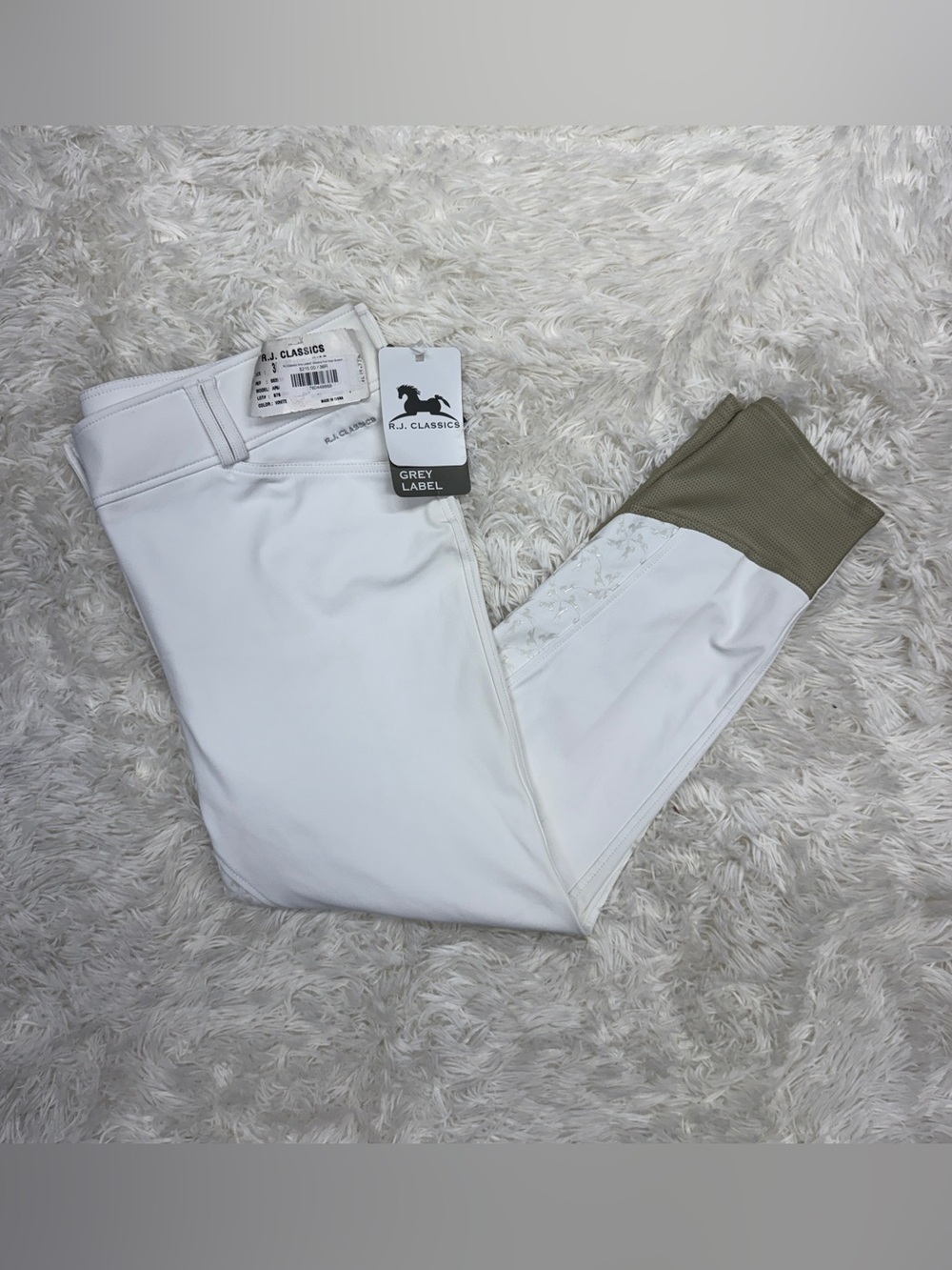 New Women’s Size 36R White RJ Classics Aria Full Seat Horseback Riding Breeches